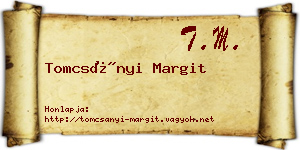 Tomcsányi Margit névjegykártya