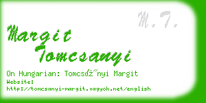 margit tomcsanyi business card